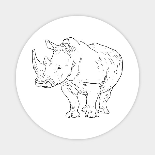 rhino Magnet by gustoprints